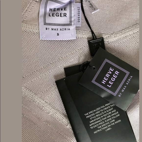 NEW Herve Leger Annette Silver Bodycon Dress Small - Picture 8 of 8